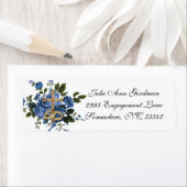 Elegant katholieke blauwe Rozen bruiloft Etiket (Insitu)