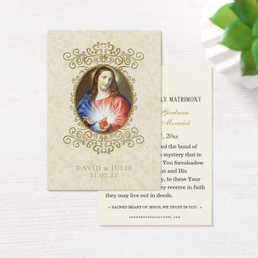 Elegant katholieke bruiloft Jesus Prayer Kaart (Bureau)
