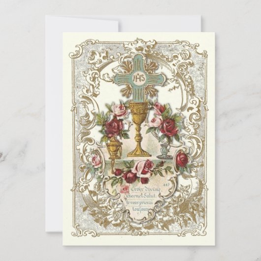 Elegant-katholieke Heilige Communie Jesus Invitati Kaart (Voorkant)