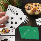 Elegant Kelly Green Script Name Persoonlijk Pokerkaarten (Insitu)
