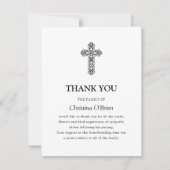 Elegant Keltisch knoopkruis | Begrafenis Bedankkaart (Voorkant)