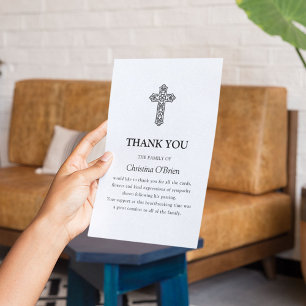 Elegant Keltisch knoopkruis   Begrafenis Bedankkaart