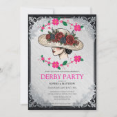 Elegant Kentucky Derby Party Floral Invitation (Devant)