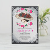 Elegant Kentucky Derby Party Floral Invitation (Debout devant)