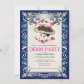 Elegant Kentucky Derby Party Floral Invitation (Devant)