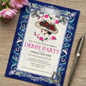 Elegant Kentucky Derby Party Floral Invitation