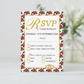 Elegant KENYA Wedding RSVP Response Kaart (Staand voorkant)