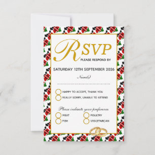 Elegant KENYA Wedding RSVP Response Kaart