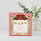 Elegant Kerst Baby shower Kaart (Staand voorkant)