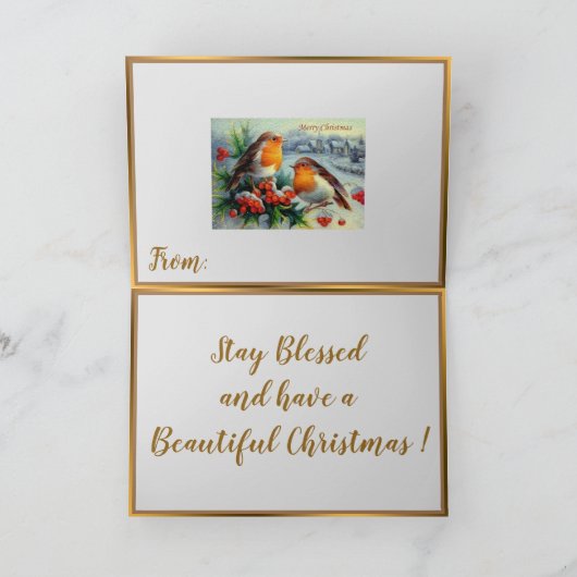 Elegant kerst Feestdagen Kaart (Binnen)