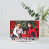 Elegant Kerst Feestdagen Script Familie Een foto (Staand voorkant)