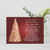 Elegant Kerst Huwelijksprogramma Goud Rood Programma (Staand voorkant)