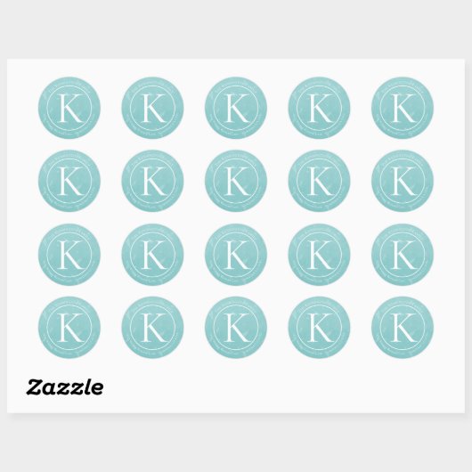 Elegant Kerst Monogram Pine takken Adres Ronde Sticker (Vel)