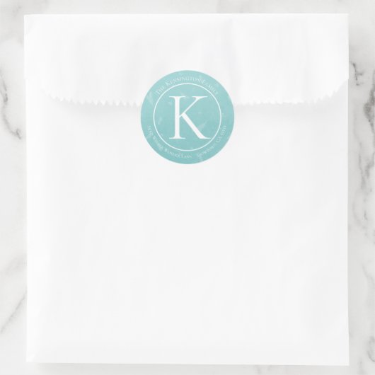Elegant Kerst Monogram Pine takken Adres Ronde Sticker (Tas)