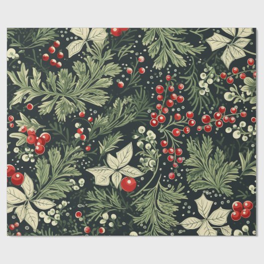 Elegant Kerst Patroon Inpakpapier (Vlak)