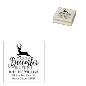 Elegant kerst retour adres, hert 	rubberstempel (Gestempeld)