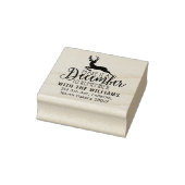Elegant kerst retour adres, hert 	rubberstempel (Stempel)