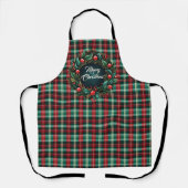 Elegant Kerst Rood en Groen Custom Schort (Voorkant)