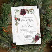 Elegant Kerst Winter Huwelijk Kaart