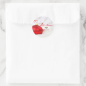 Elegant kerstballen.Branches Ronde Sticker (Tas)