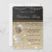 Elegant kerstballen, glittery, kerstfeest kaart (Voorkant)