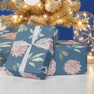 Elegant kerstblauw blauw hert cadeaupapier