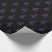 Elegant kerstbomen gestreept patroonpatroon Paars Cadeaupapier (Hoek)