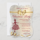 Elegant kerstboom, Bow, Rood, Kerstfeest Kaart (Voorkant)