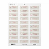 Elegant kerstboom Burgundy Monogram op beige Etiket (Full Sheet)