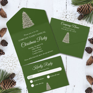 Elegant kerstboom Green Company Holiday All In One Uitnodiging