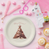 Elegant kerstboom-Roos goud Papieren Bordje (Feest)