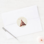 Elegant kerstboom-Roos goud Ronde Sticker (Envelop)