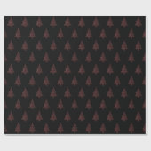 Elegant kerstboom Striped Black Red Pattern Cadeaupapier (Vlak)