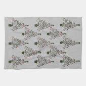 Elegant kerstboomkeuken theedoek (Horizontaal)