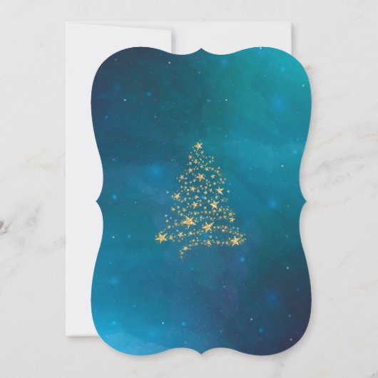 Elegant kerstboomkraag kaart (Achterkant)