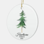 Elegant kerstboomnaam + aangepaste foto keramisch ornament (Links)