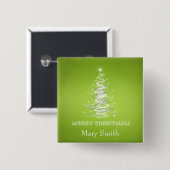 Elegant kerstboomnaam (Lime Green Custom) Vierkante Button 5,1 Cm (Voorkant /achterkant)