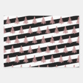 Elegant kerstboompatroon gestript inpakpapier vel (Voorkant)