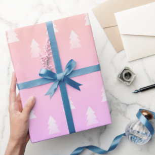 Elegant kerstboompatroon holografisch cadeaupapier