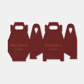 Elegant KerstBourgogne en Gold Script-naam Bedankdoosjes (Uitgevouwen)