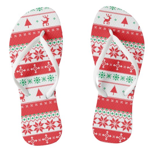 Elegant Kerstbreipatroonpatroon | Teenslippers (Voetbed)