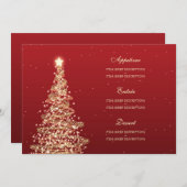 Elegant kerstbruiloft Menu Red Gold (Voorkant / Achterkant)