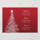 Elegant kerstbruiloft Menu Red Silver (Voorkant)