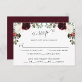 Elegant kerstbruiloft RSVP-kaart RSVP Kaartje (Voorkant / Achterkant)