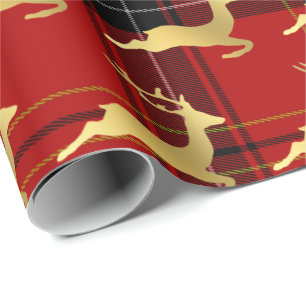 Elegant kerstbuffet Patroon & goud Cadeaupapier