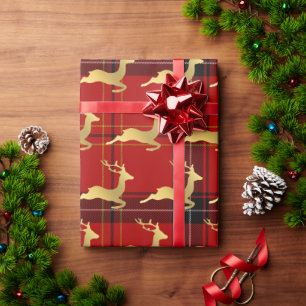 Elegant kerstbuffet Patroon & goud Cadeaupapier