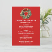 Elegant kerstdiner met kerstkrans menu (Staand voorkant)