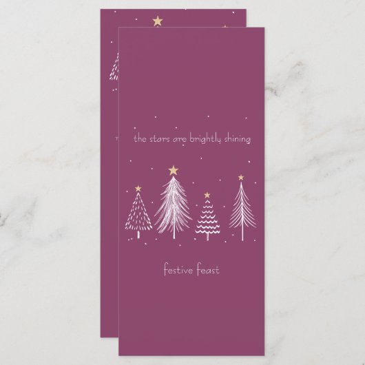 Elegant kerstdiner Paarse Menu (Voorkant / Achterkant)