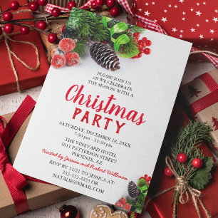 Elegant Kerstfeest Bedrijf in het Rood Kaart