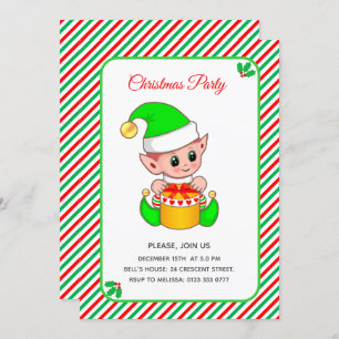 Elegant Kerstfeest Elf Kerstfeest Kaart